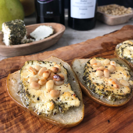 Baked Pear & Goat Cheese Bites