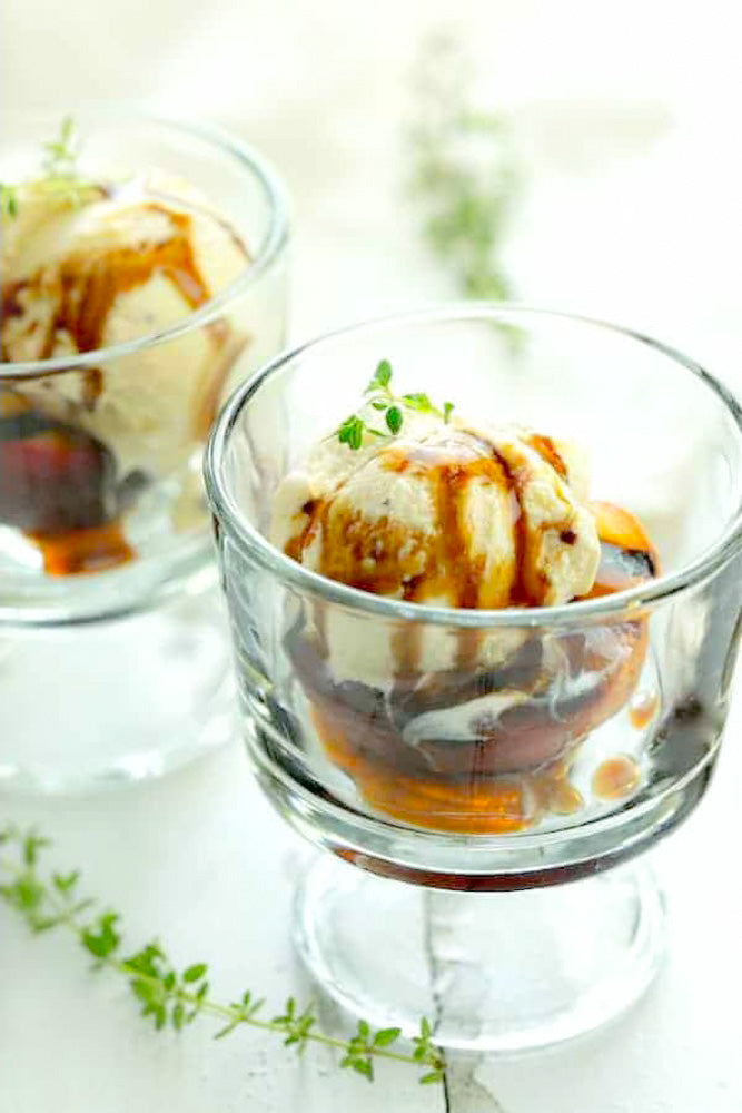 Grilled Peaches with Vanilla Ice Cream