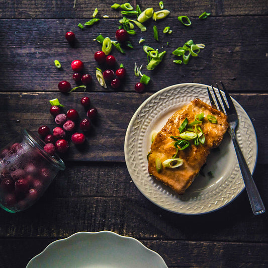 Cranberry Pear Glazed Salmon